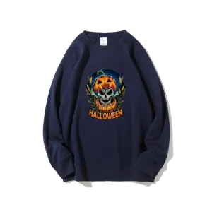 Mens Halloween Pumpkin Head Graphic Sweatshirts