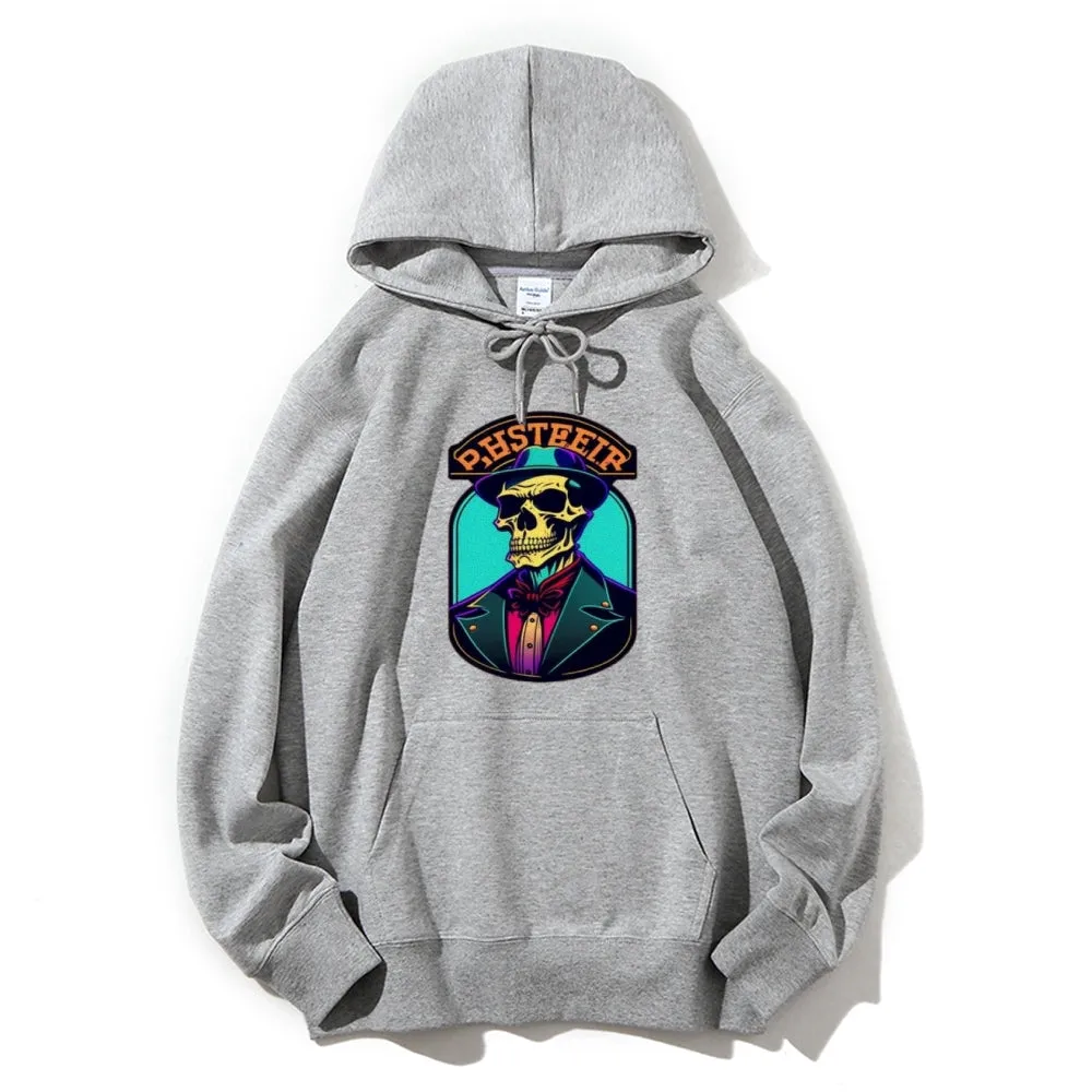 Mens Hipster Skeleton Graphic Hoodies