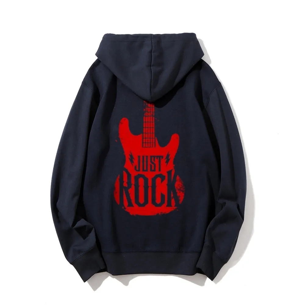 Mens JUST ROCK Guitar Graphic Hoodies