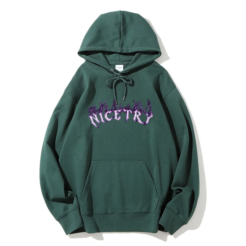 Mens NICE TRY Graphic Hoodies