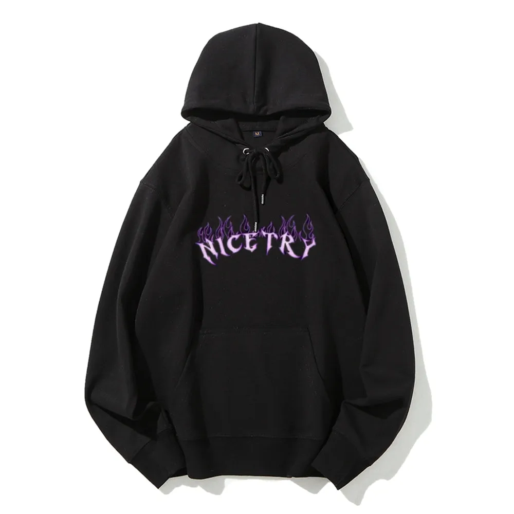 Mens NICE TRY Graphic Hoodies