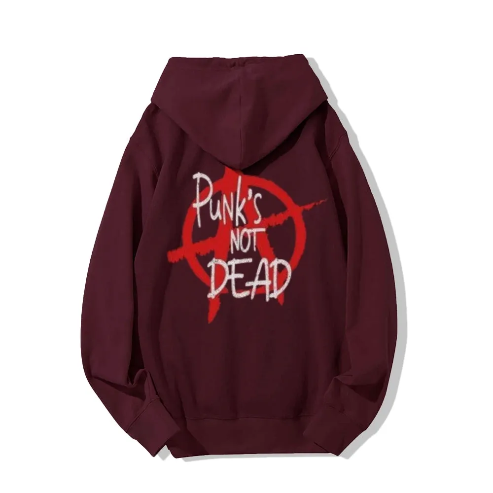 Mens PUNKS NOT DEAD Graphic Hoodies