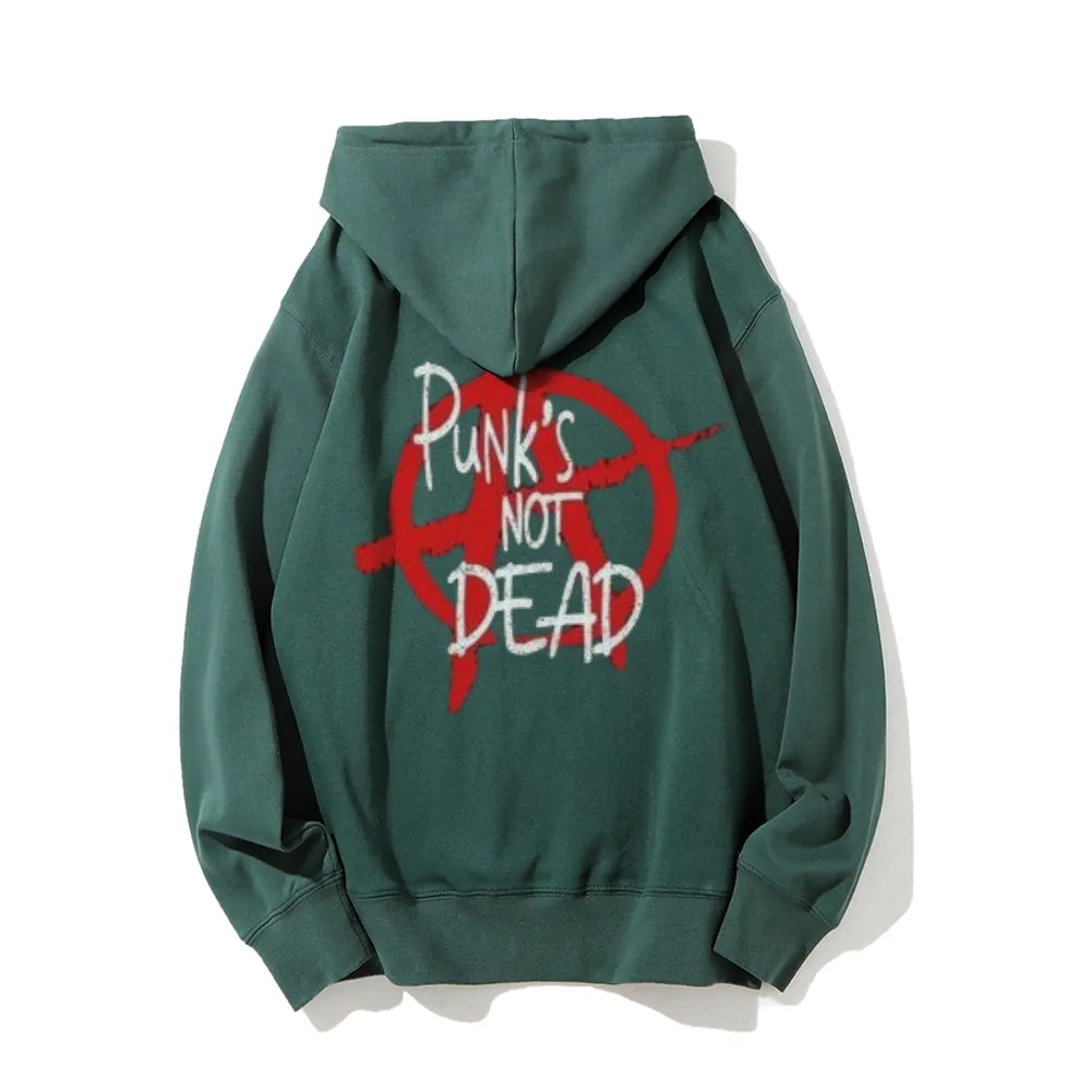 Mens PUNKS NOT DEAD Graphic Hoodies