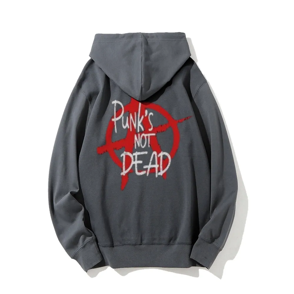 Mens PUNKS NOT DEAD Graphic Hoodies