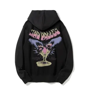 Mens  Vintage Bad Drip Darkness Style Print Graphic Pullover With Kangaroo Pocket Hoodies