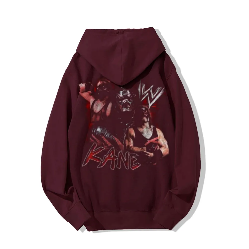 Mens Vintage Kane Darkness Style Print Graphic Pullover With Kangaroo Pocket Hoodies