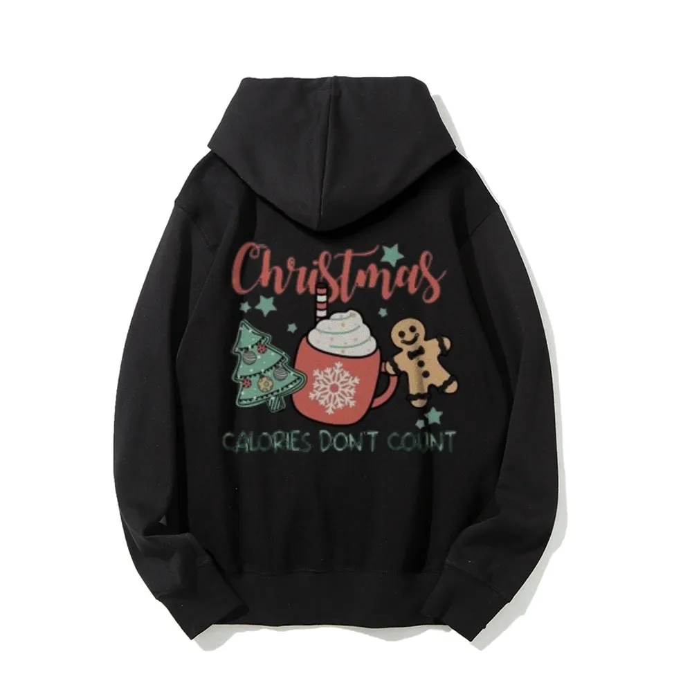 Merry Christmas Party Graphic Pullover With Kangaroo Pocket Hoodies