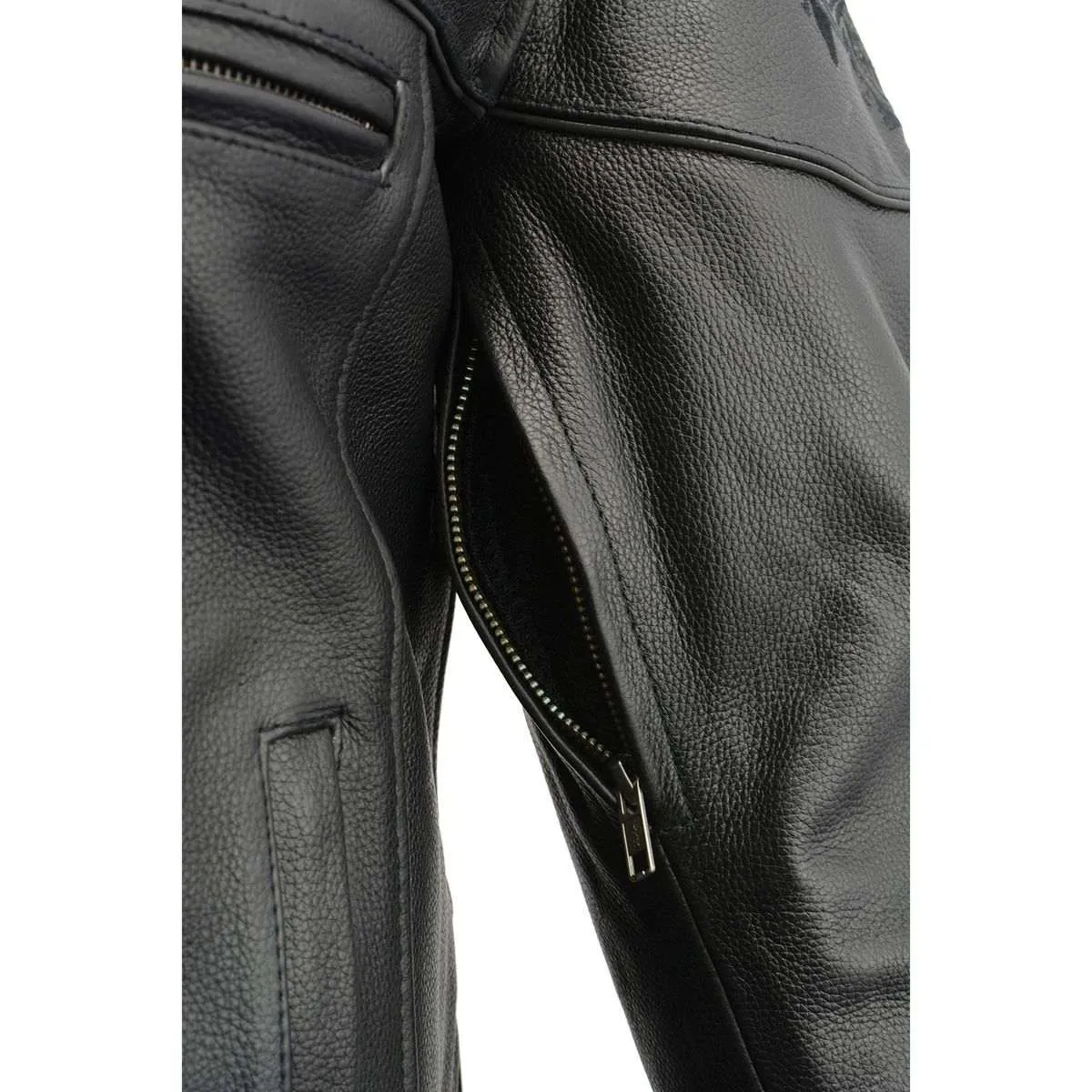 Milwaukee Leather MLM1501 Men's Black 'Cool-Tec' Leather Crossover