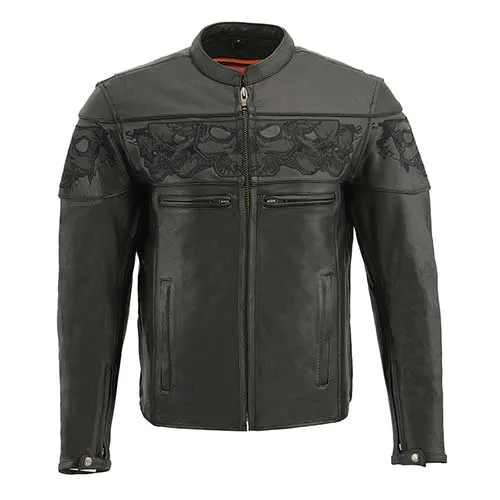 Milwaukee Leather MLM1501 Men's Black 'Cool-Tec' Leather Crossover