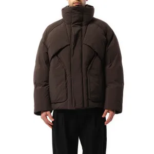 Multi Layered Goose Down Jacket in Brown