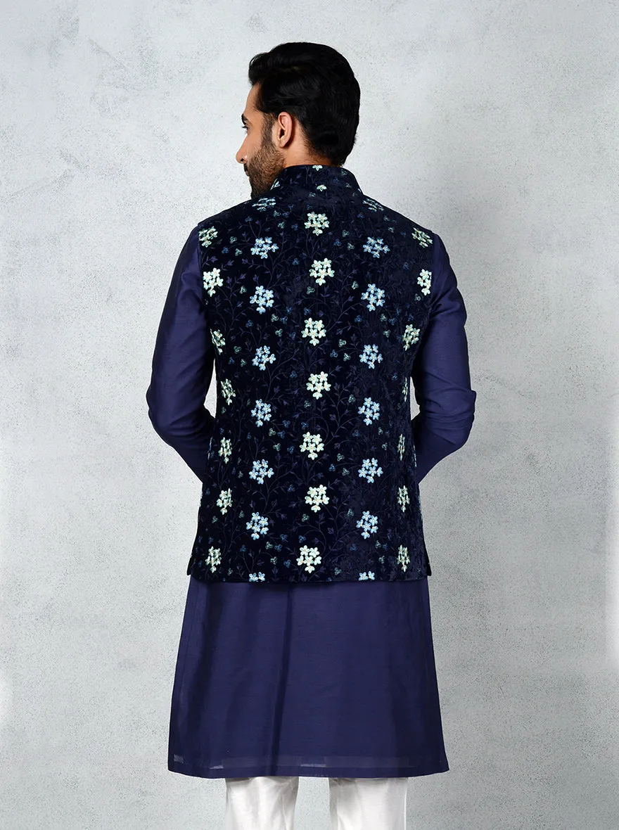 Navy Blue Bandhgala Jacket | TULA