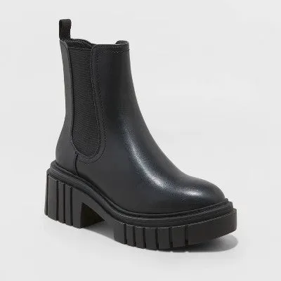 New - Women's Sterling Chelsea Boots - Wild Fable Black 8