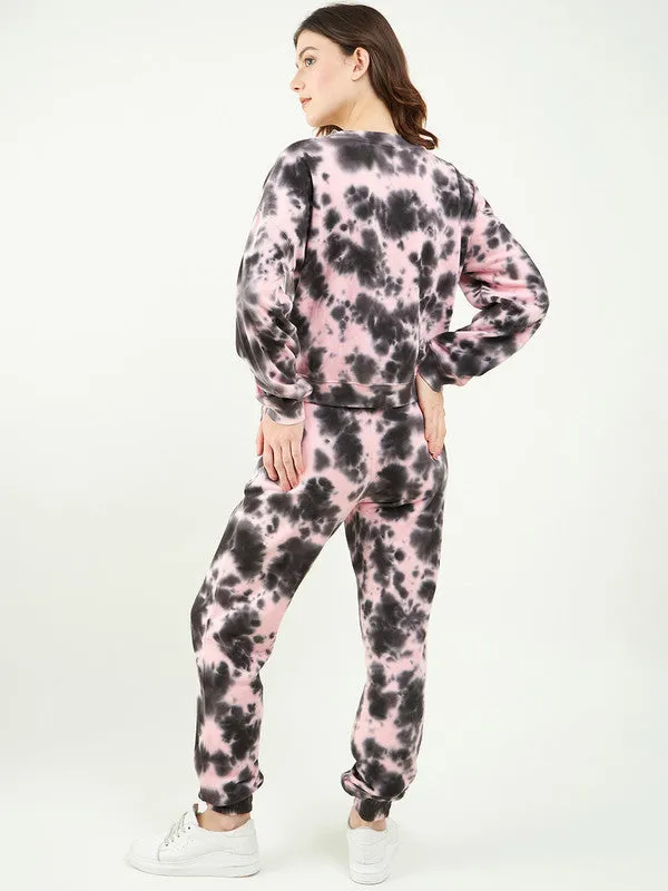 Odour Free Women'S Tie & Dye Sweatshirt Co Ord Set