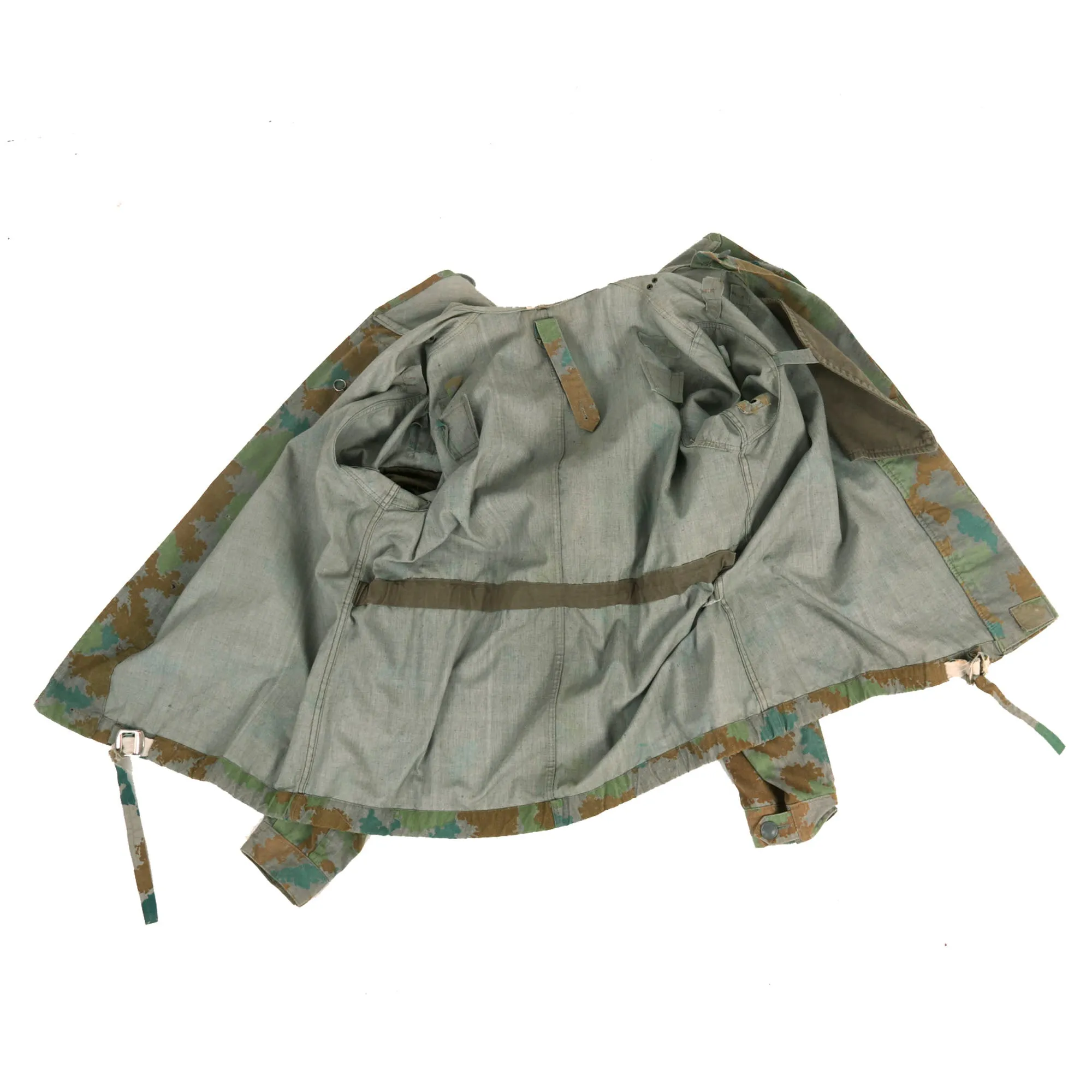 Original Cold War East German Unissued M58 Flachentarn Blumentarn Camouflage Uniform - Smock, and Trousers (Dated 1963)