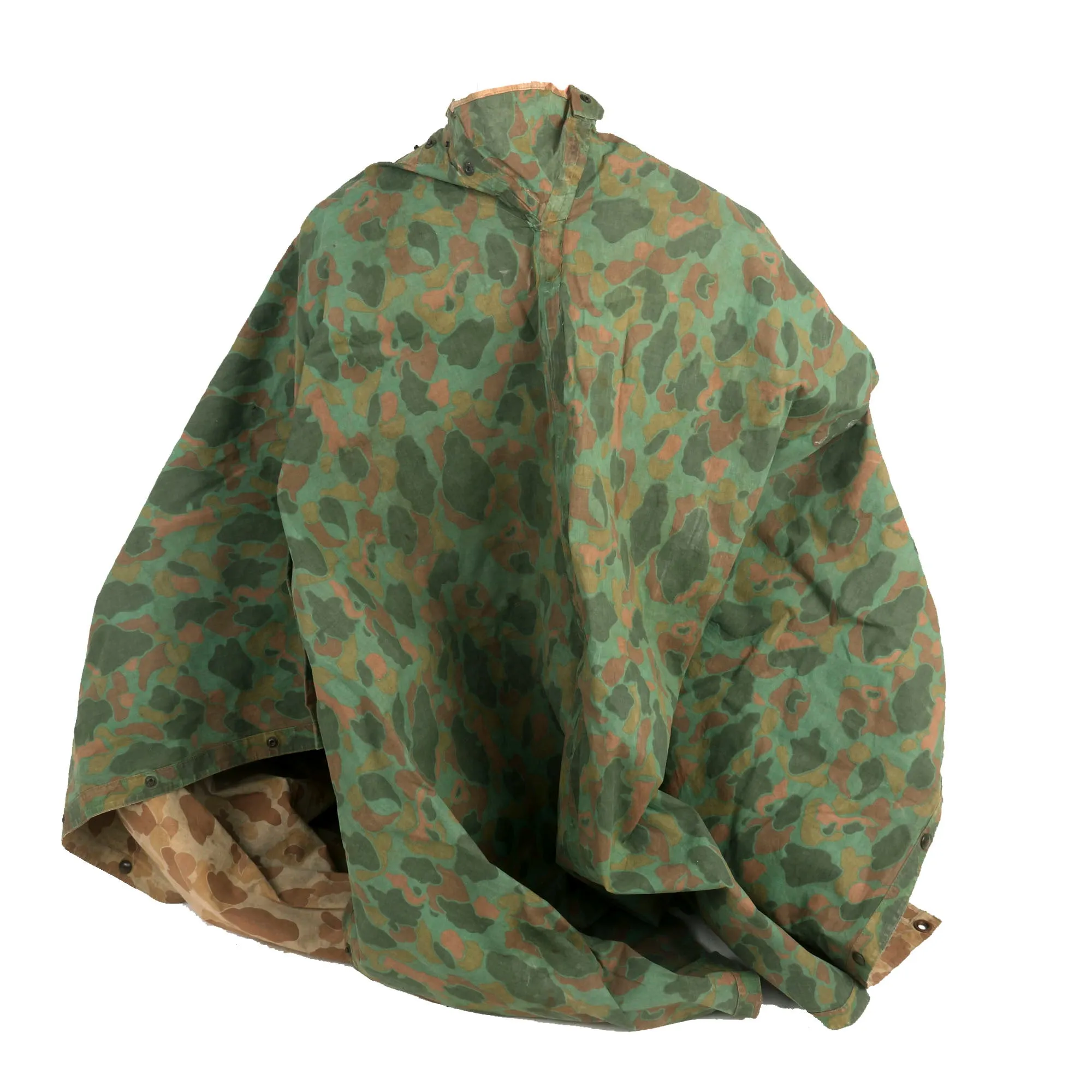 Original U.S. WWII USMC “M-1942 Reversible Spot Pattern” Camouflage Rain Poncho