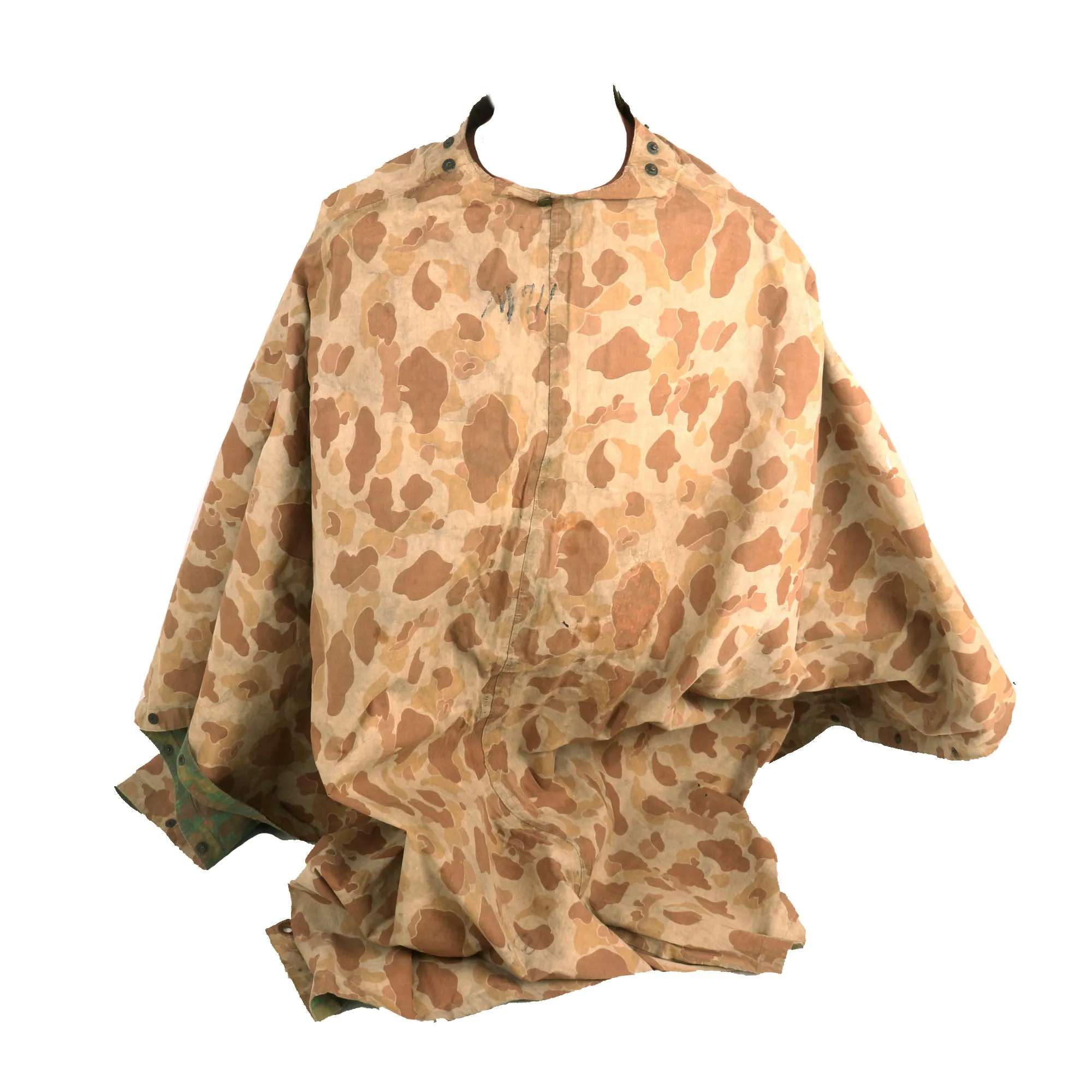 Original U.S. WWII USMC “M-1942 Reversible Spot Pattern” Camouflage Rain Poncho