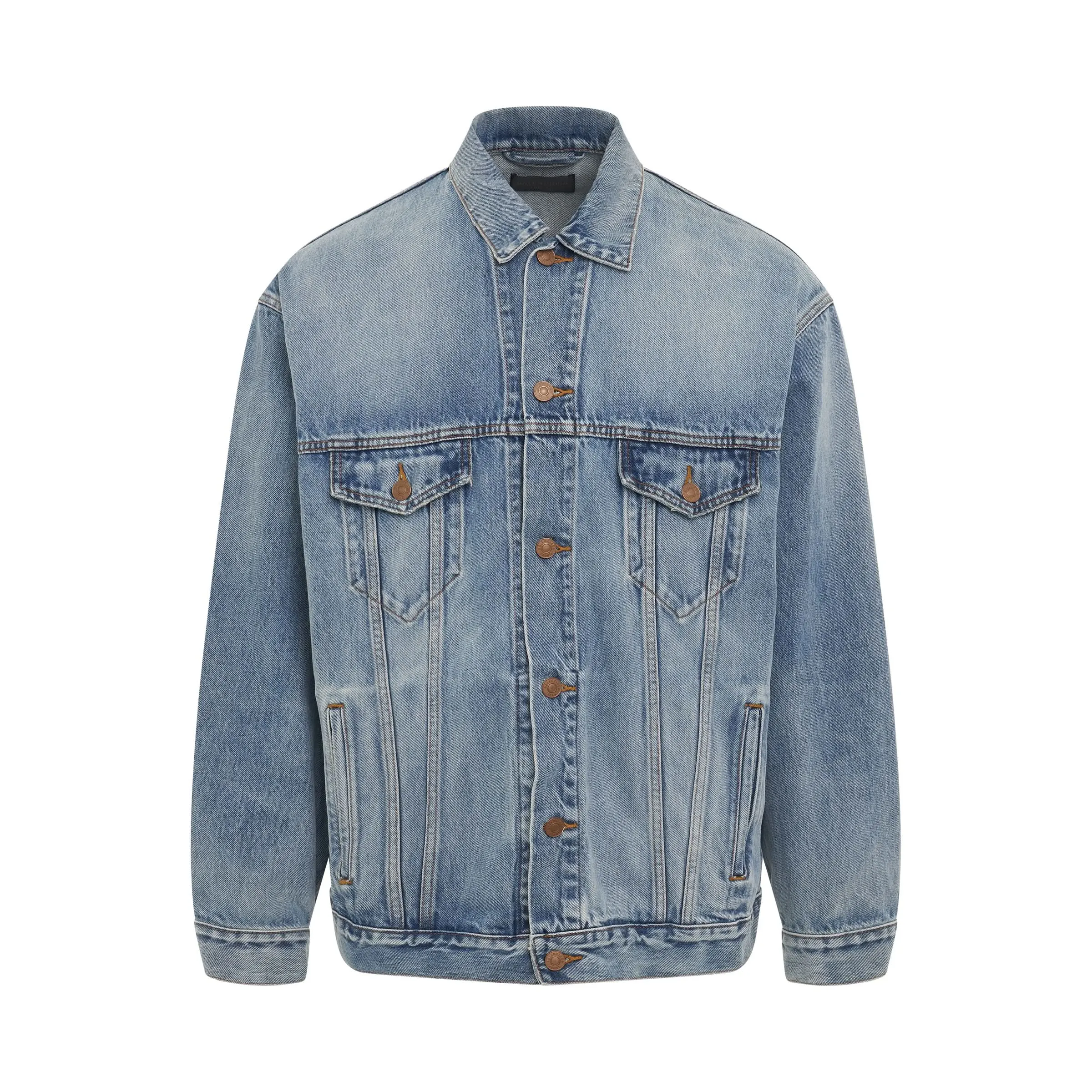 Oversized Denim Jacket in Eco Blue