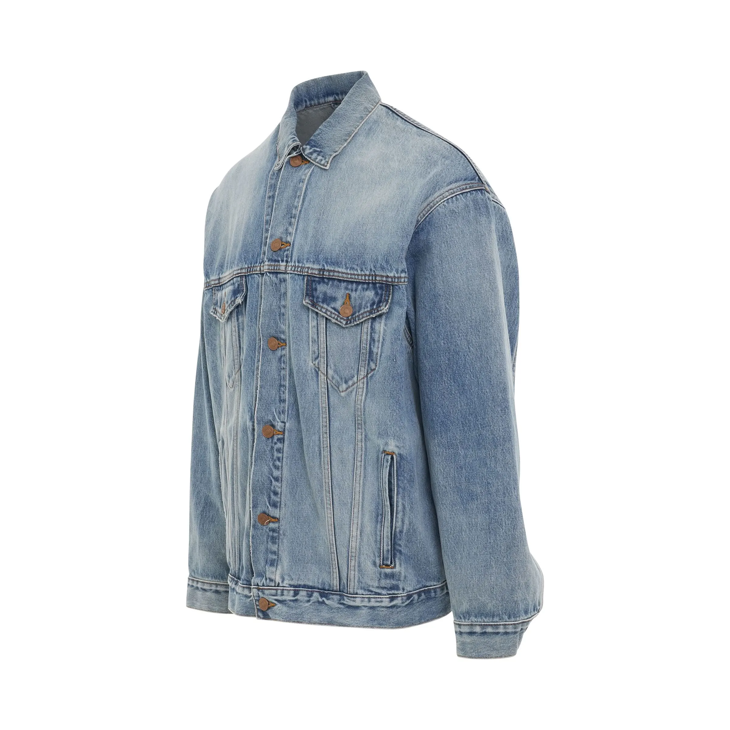 Oversized Denim Jacket in Eco Blue