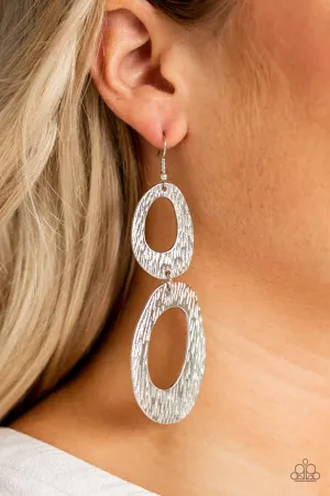 Paparazzi Accessories  - Ive SHEEN It All #E45 Bin - Silver Earring