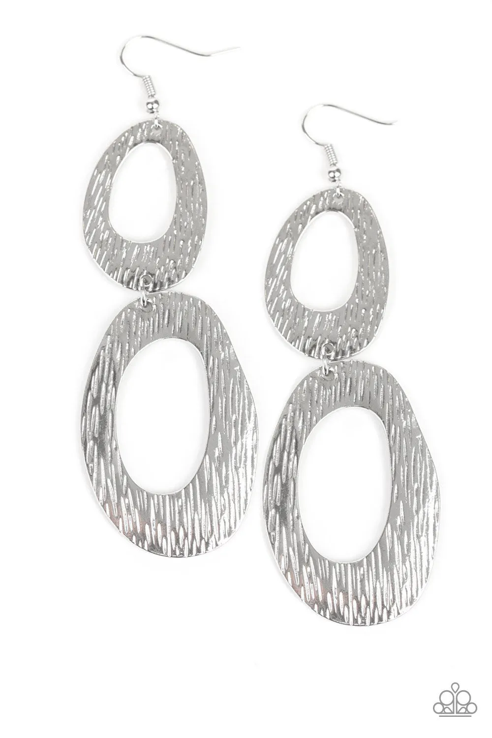 Paparazzi Accessories  - Ive SHEEN It All #E45 Bin - Silver Earring