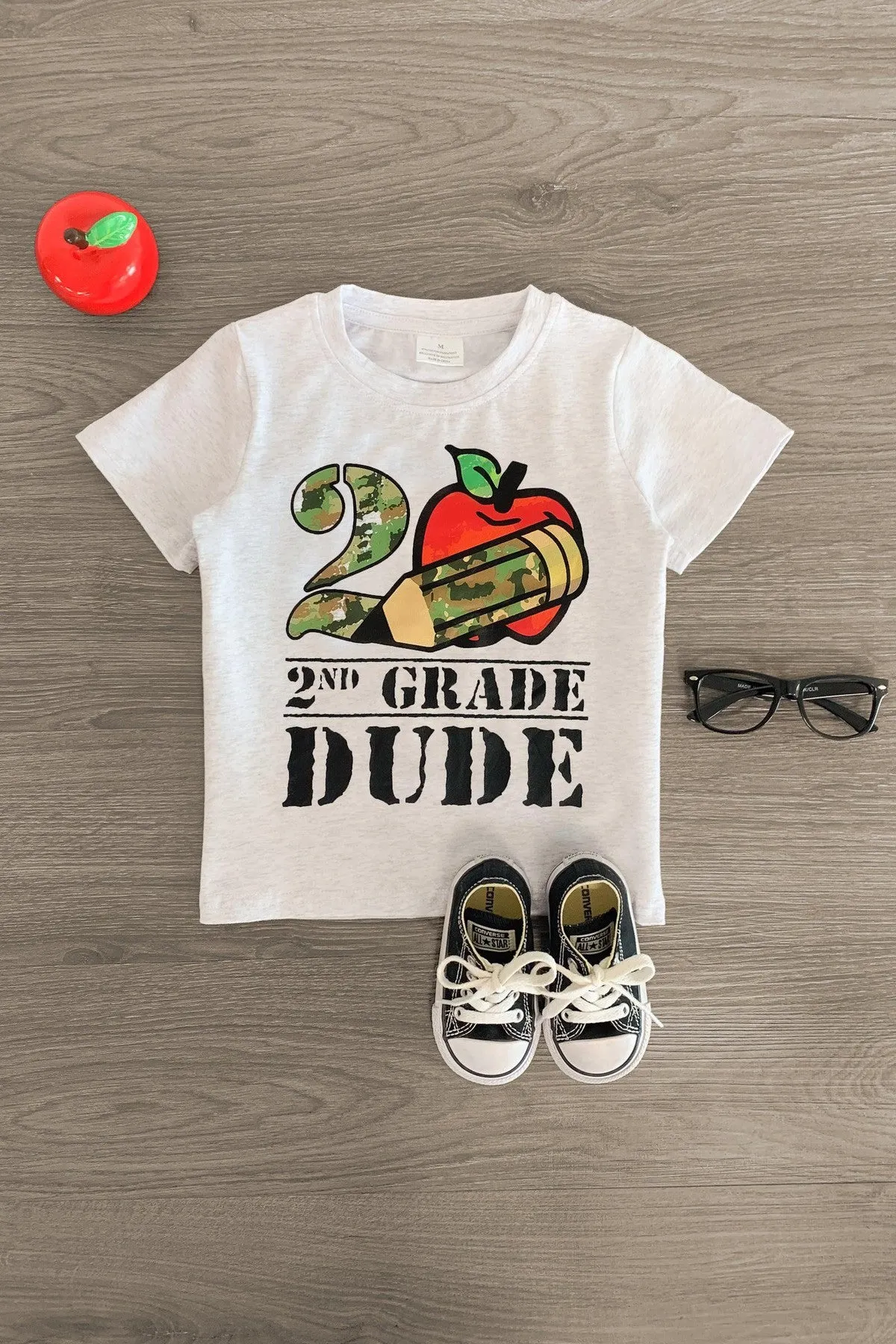 "Pre-K - 3rd Grade Dude" Gray Camo Top