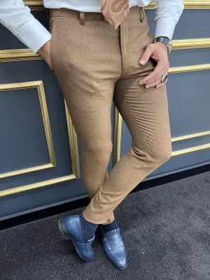 Rick Slim Fit Camel Trousers