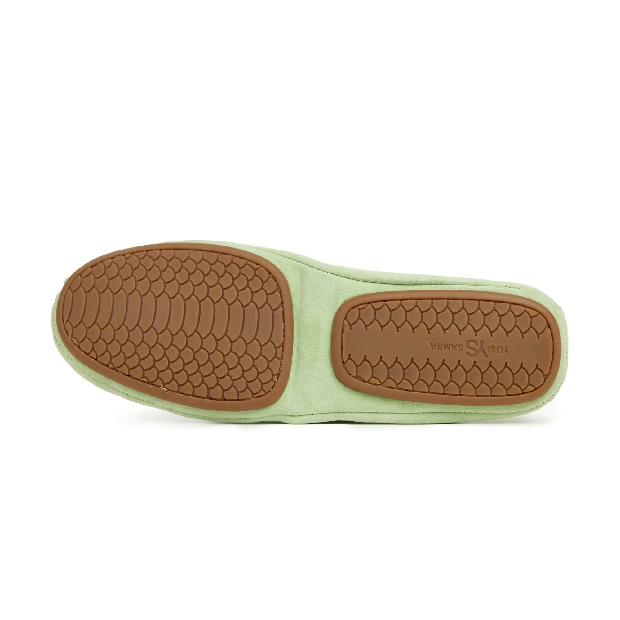 Samara Foldable Ballet Flat in Matcha Suede