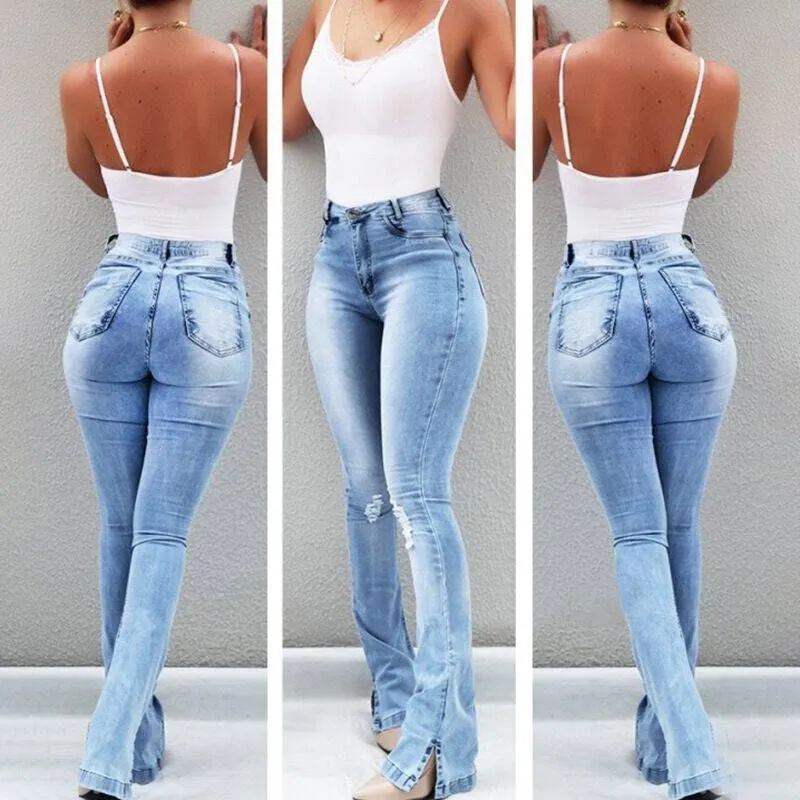 Shredded Flare Jeans