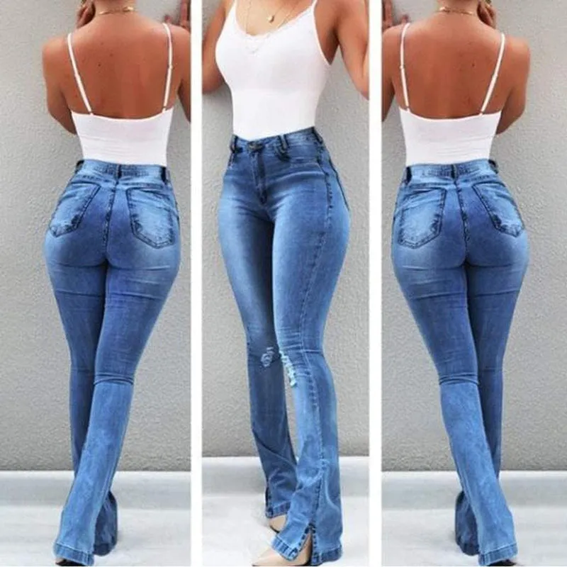 Shredded Flare Jeans