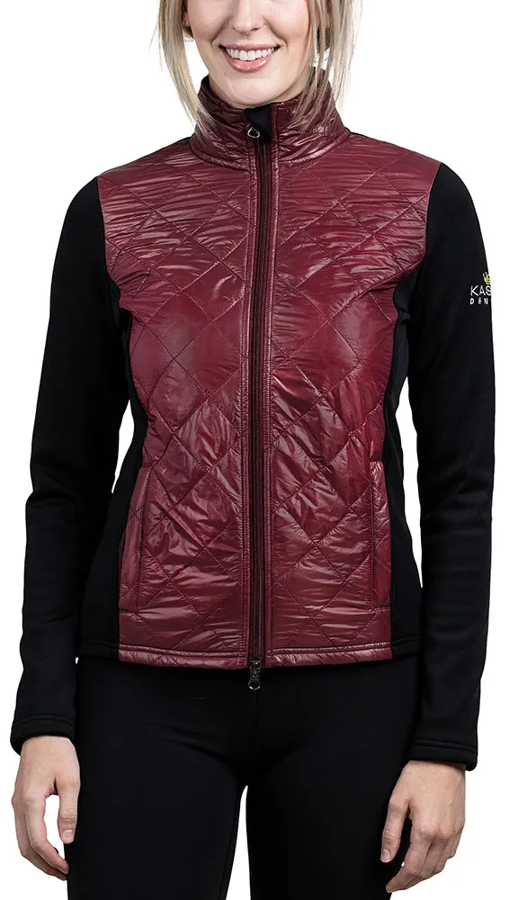 Slim Fit, Quilted Black and Burgundy Performance Jacket - Final Sale