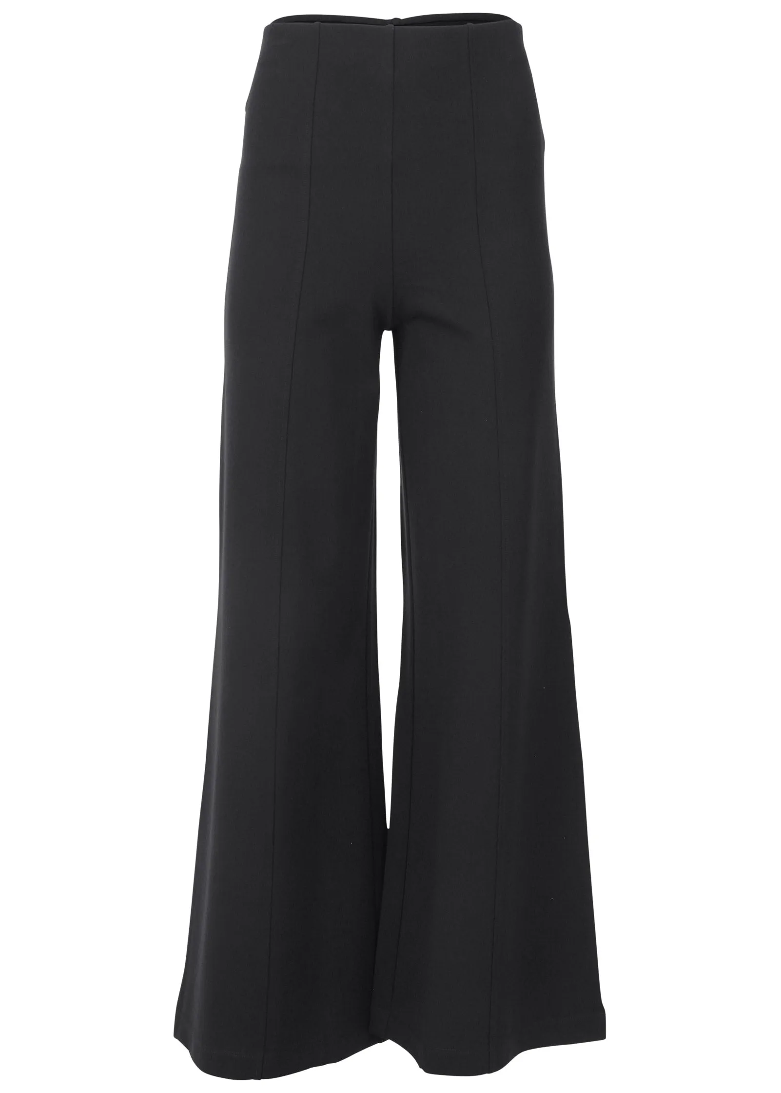 Smoothing Ponte Wide-Leg Pants - Black