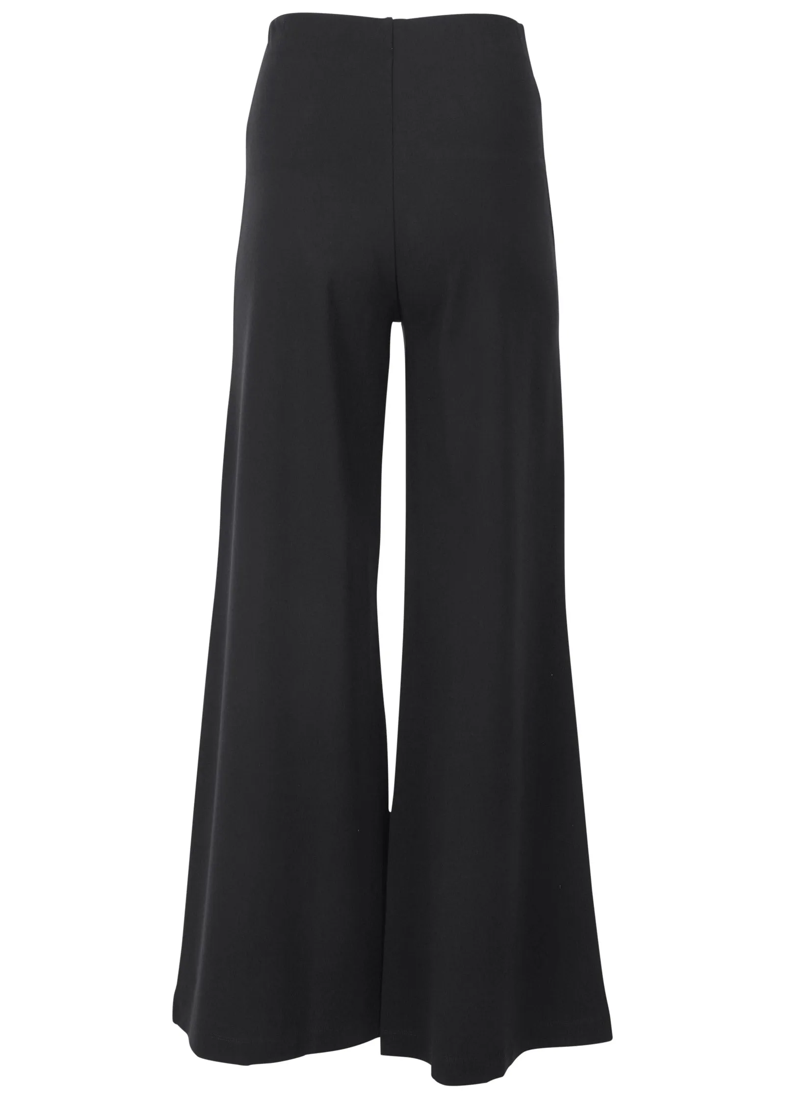 Smoothing Ponte Wide-Leg Pants - Black