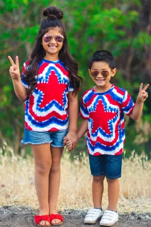 Star Tie Dye Kids Top - Gender Neutral!