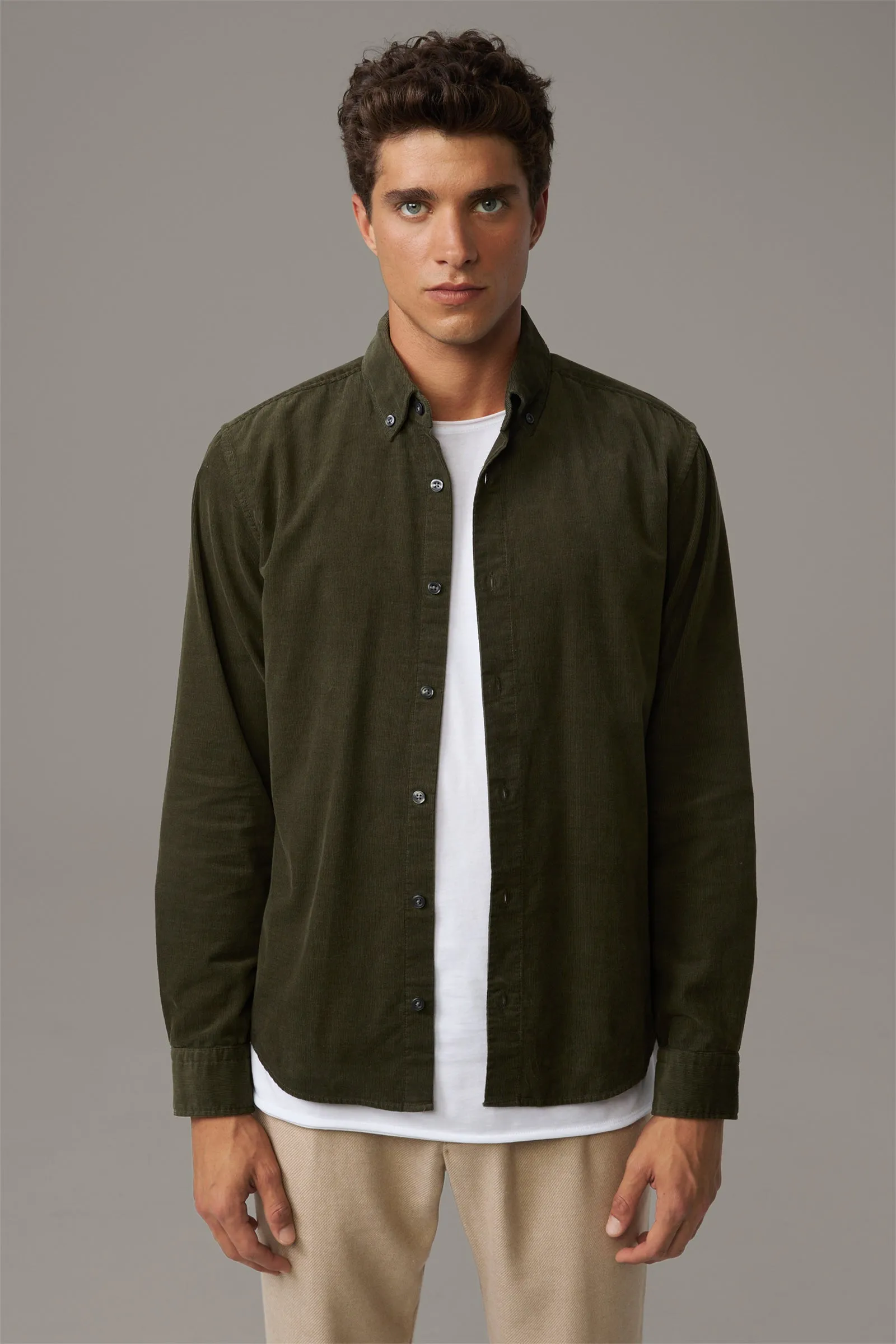 Strellson - Corduroy Shirt, Olive Green