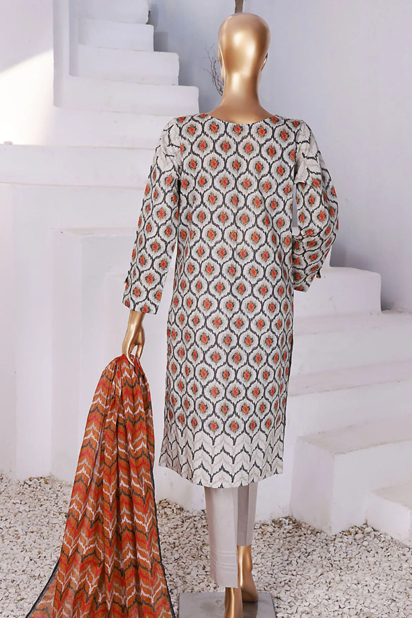 Summer Vibes By HZ Stitched 3 Piece Printed Lawn Vol-02 Collection'2024-PSL-416-Off White