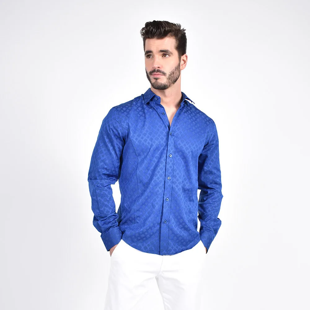 Temple Window Jacquard Button Down Shirt