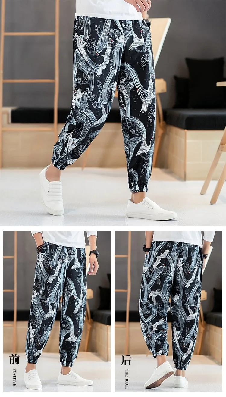 Thick Warm Chinese Style Men Jogger Pants