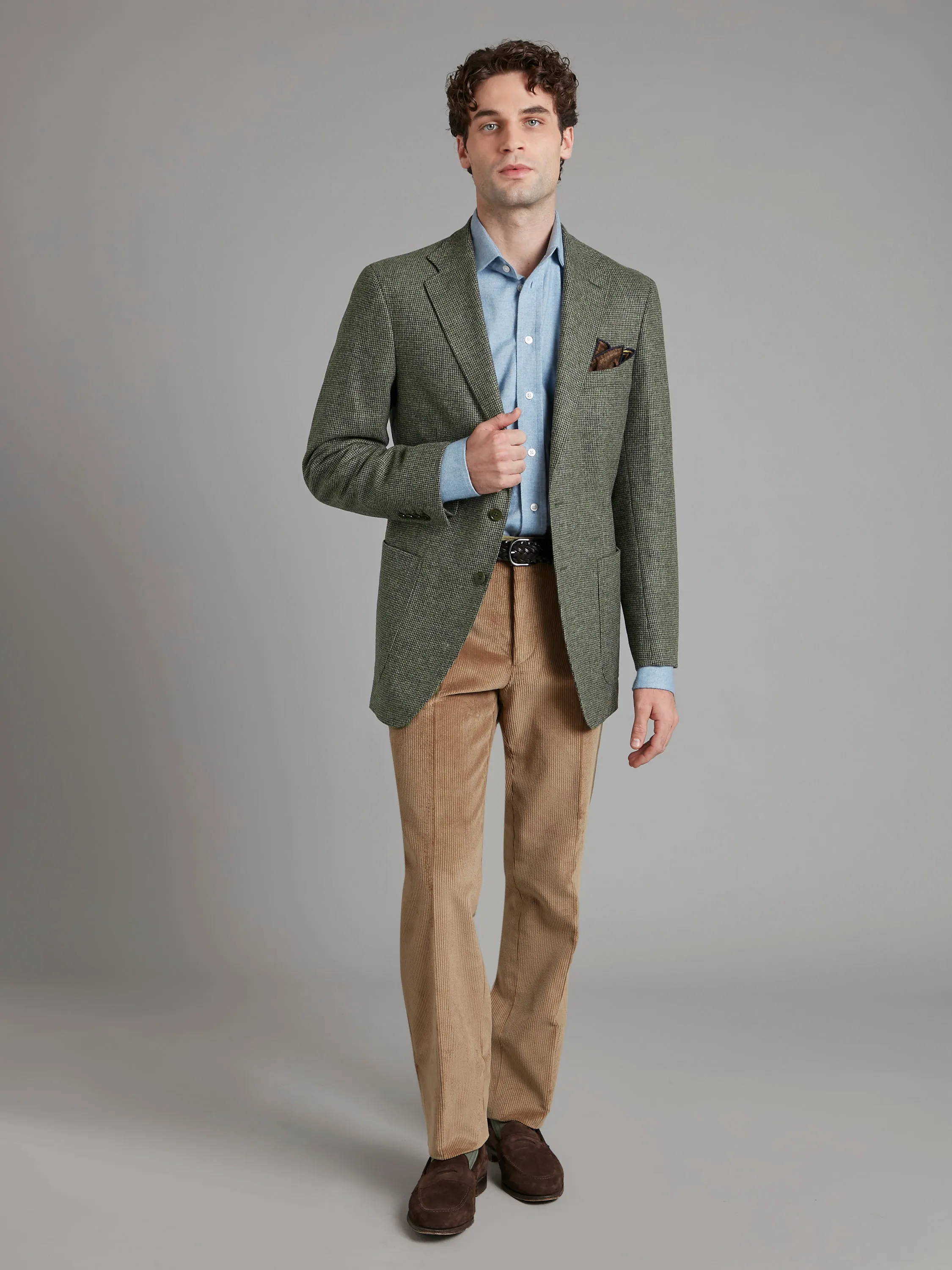 Unstructured Jacket - Nailhead Cool Sage