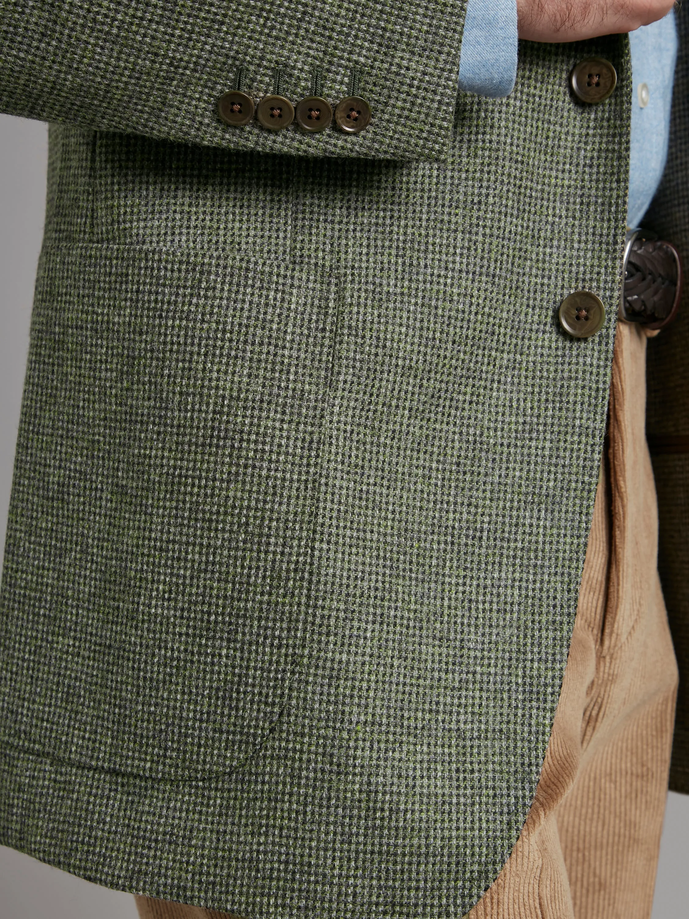 Unstructured Jacket - Nailhead Cool Sage