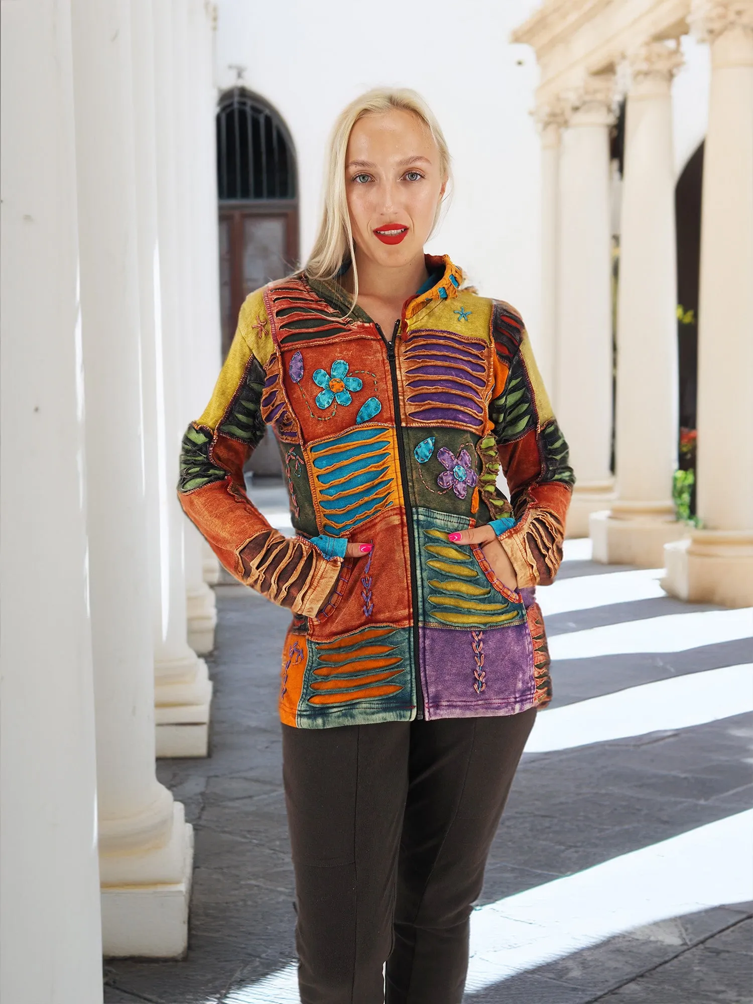 Vibrant Boho Patchwork Jacket - Artful Layers of Bohemian Style (Copy)