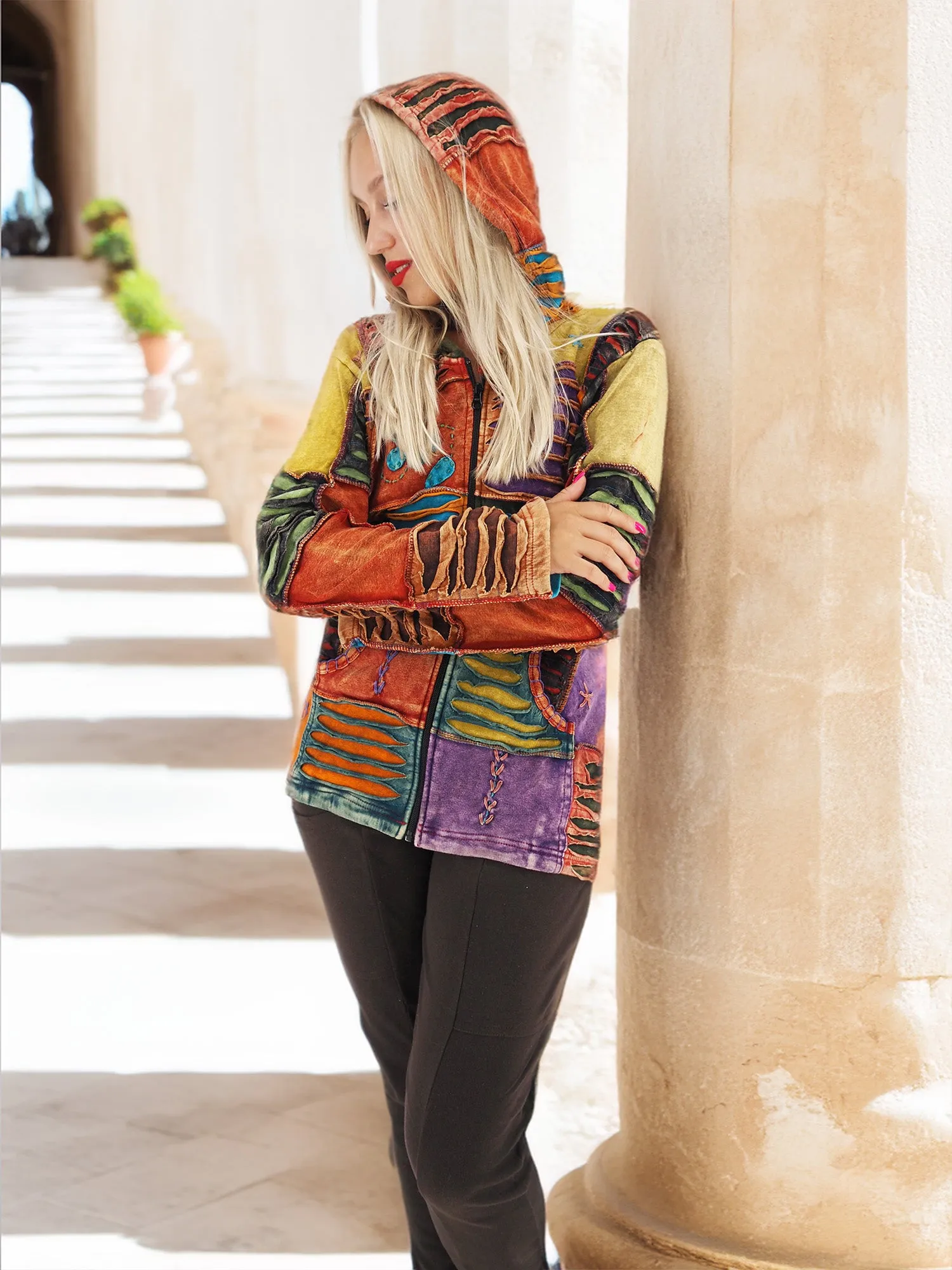 Vibrant Boho Patchwork Jacket - Artful Layers of Bohemian Style (Copy)