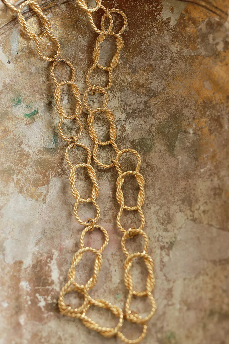 Vintage Gold Loop Chain Necklace